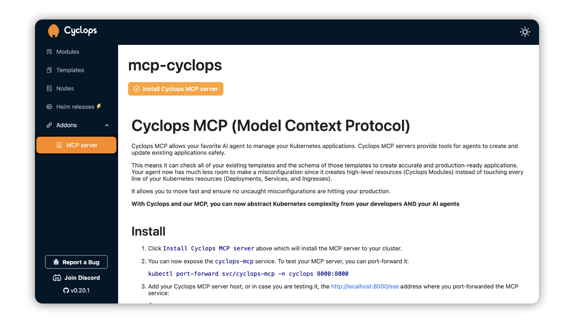 Cyclops MCP server install